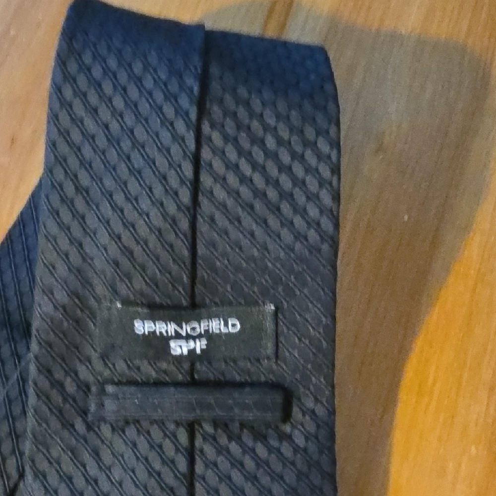 Springfield Black Textured Tie - Picture 4 of 10